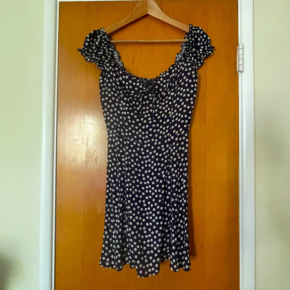 Reformation Pacey Navy Floral Dress Size 4